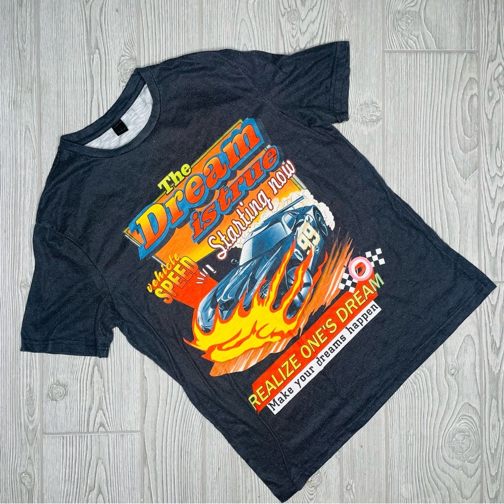 SHEIN small racing cars men’s t shirt short sleeve